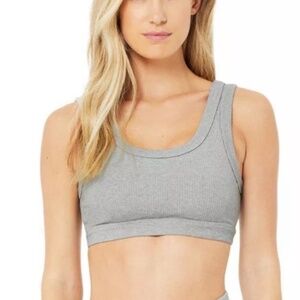 ALO Yoga Wellness Bra Grey Size SM Small Athleisure Lounge Pilates Sports Bra